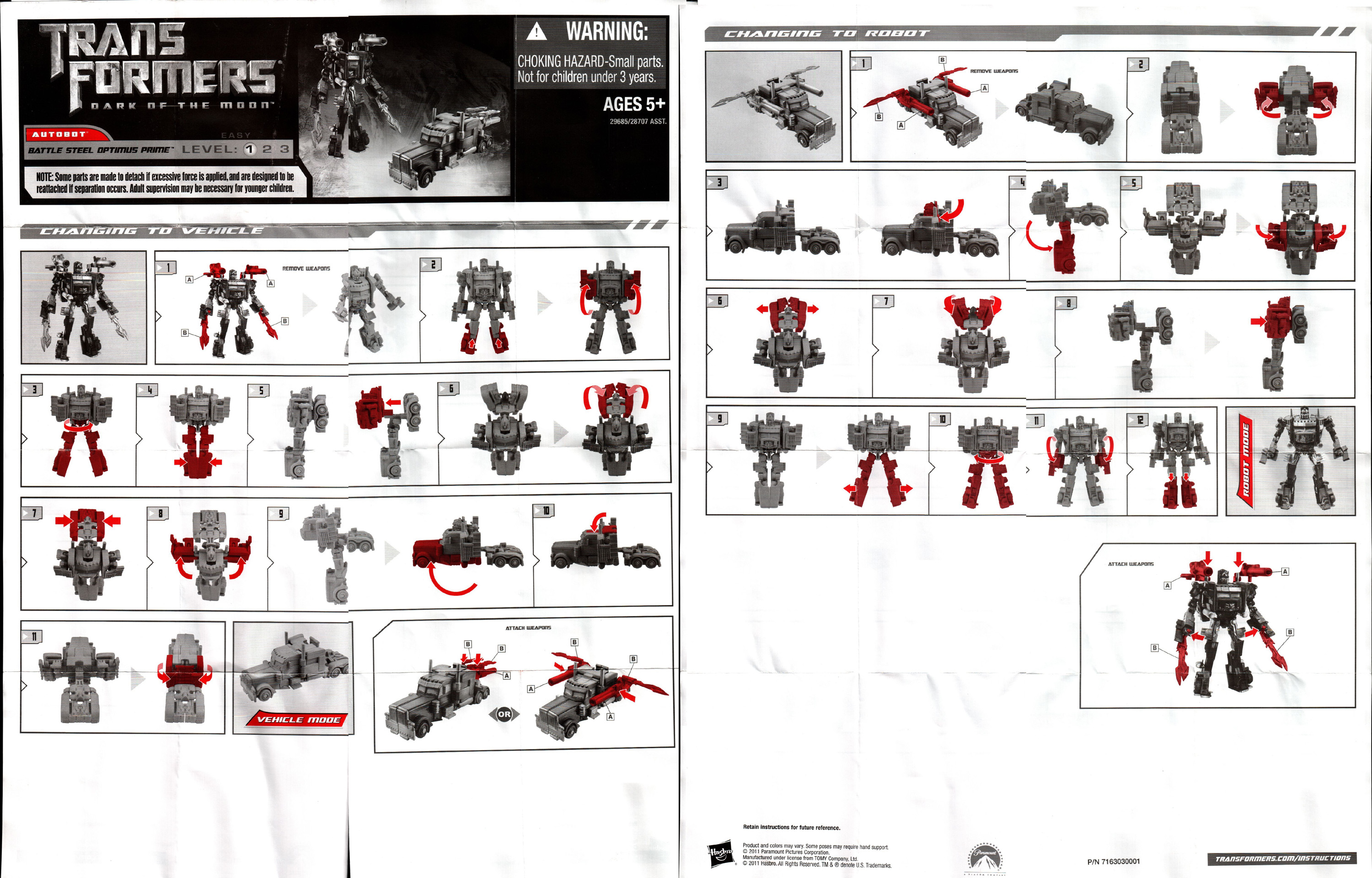 optimus prime hasbro toy instructions